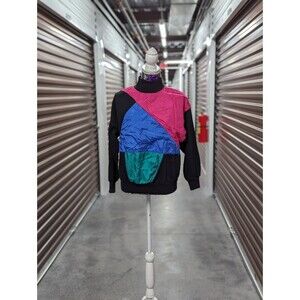 Prides Landing Sport Women's Large Retro 80s 90s Windbreaker Color block Sweater